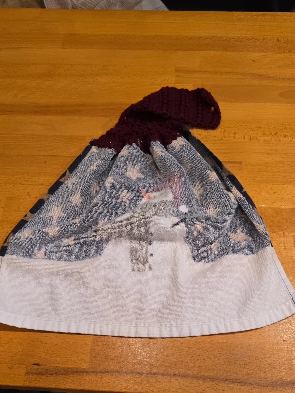 Handmade Hanging Hand Towel - Snowman